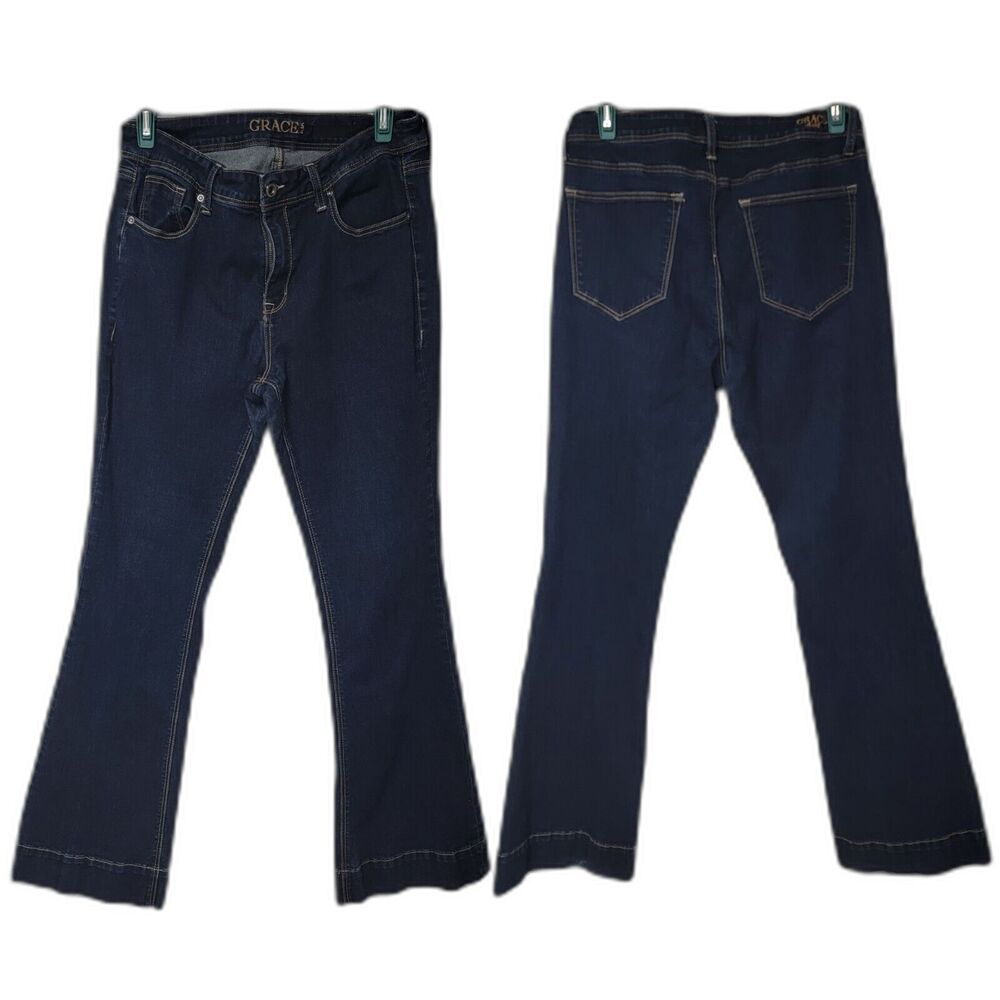 Grace In LA Jeans Easy Fit  Embellished‎ Rhinestone Pockets 28